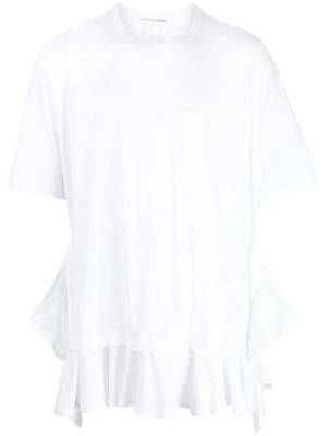 Comme Des Garçons Shirt ruffle-detail cotton T-shirt - White