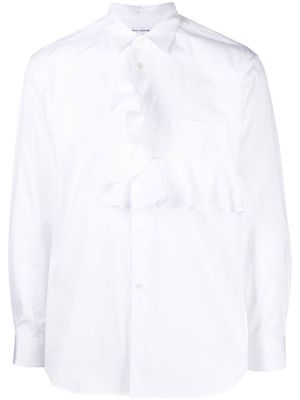 Comme Des Garçons Shirt ruffle-detail longsleeved shirt - White