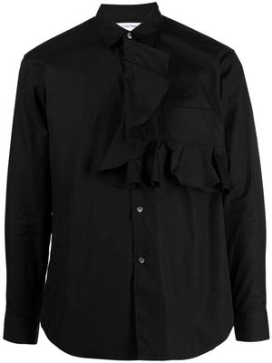 Comme Des Garçons Shirt ruffled long-sleeve cotton shirt - Black