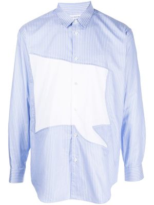 Comme Des Garçons Shirt speech-bubble applique striped shirt - Blue