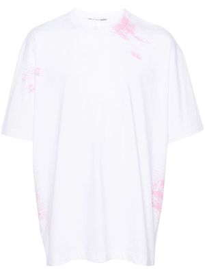 Comme Des Garçons Shirt splatter-print cotton T-shirt - White