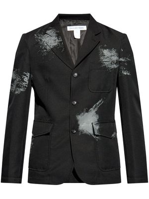 Comme Des Garçons Shirt splatter-print single-breasted blazer - Black