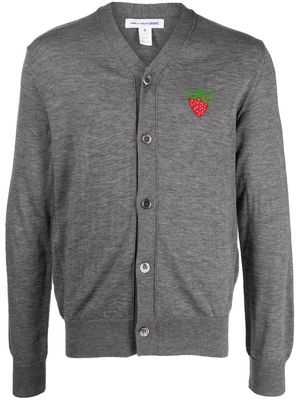 Comme Des Garçons Shirt strawberry-motif wool cardigan - Grey