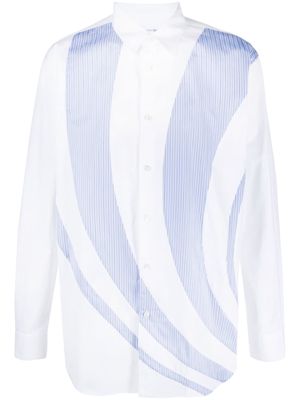 Comme Des Garçons Shirt stripe-panelling cotton shirt - White