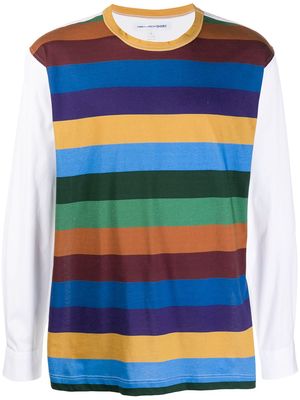 Comme Des Garçons Shirt striped colour block T-shirt - White