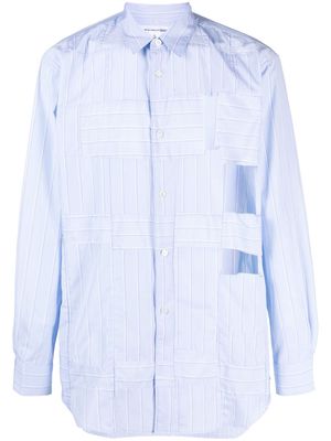 Comme Des Garçons Shirt striped cut-out cotton shirt - Blue