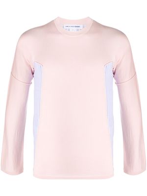 Comme Des Garçons Shirt striped panel jumper - Pink