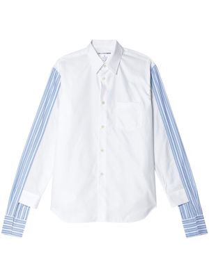 Comme Des Garçons Shirt striped panelled cotton shirt - White