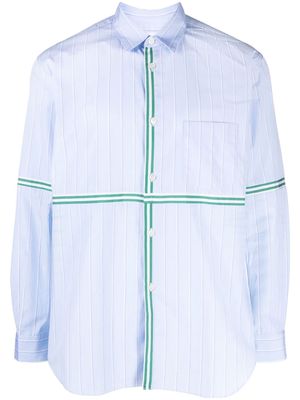 Comme Des Garçons Shirt striped-trim cotton shirt - Blue