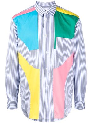 Comme Des Garçons Shirt stripped patchwork cotton shirt - Multicolour