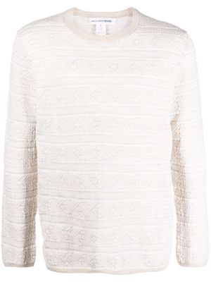 Comme Des Garçons Shirt textured-knit wool jumper - Neutrals