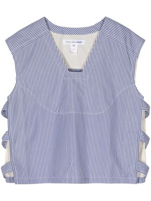 Comme Des Garçons Shirt vertical stripe poplin vest - White