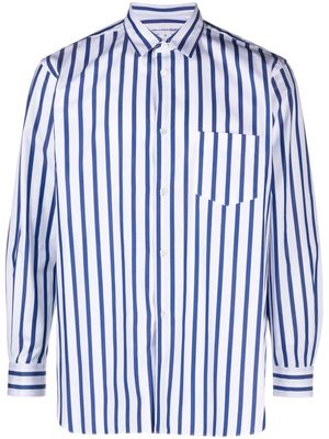 Comme Des Garçons Shirt vertical stripe-print cotton shirt - White