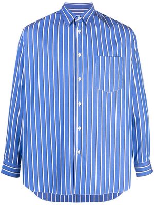 Comme Des Garçons Shirt vertical-striped cotton shirt - Blue
