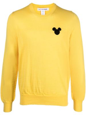 Comme Des Garçons Shirt x Disney crew neck knit jumper - Yellow