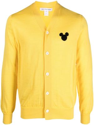 Comme Des Garçons Shirt x Disney intarsia-knit logo cardigan - Yellow
