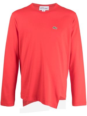 Comme Des Garçons Shirt x Lacoste asymmetric cotton T-shirt - Red