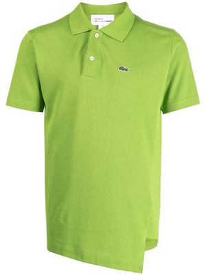 Comme Des Garçons Shirt x Lacoste asymmetric logo-patch polo shirt - Green