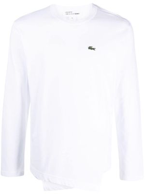 Comme Des Garçons Shirt x Lacoste asymmetric long-sleeve T-shirt - White