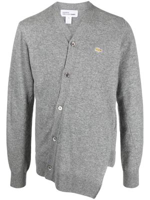 Comme Des Garçons Shirt X Lacoste asymmetric wool cardigan - Grey
