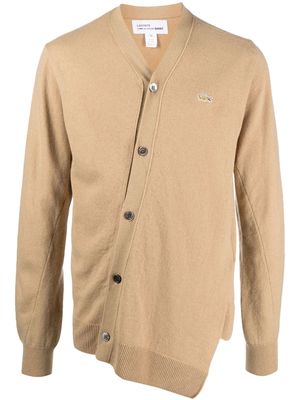 Comme Des Garçons Shirt X Lacoste asymmetric wool cardigan - Neutrals