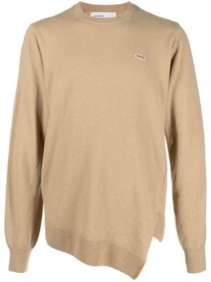 Comme Des Garçons Shirt X Lacoste asymmetric wool sweatshirt - Brown