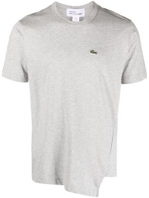 Comme Des Garçons Shirt x Lacoste logo-patch asymmetric T-shirt - Grey