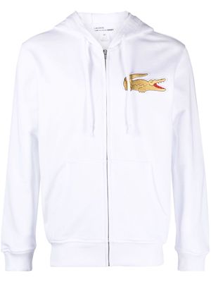 Comme Des Garçons Shirt x Lacoste logo-patch cotton hoodie - White