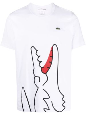 Comme Des Garçons Shirt x Lacoste logo-patch cotton T-shirt - White