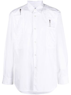 Comme Des Garçons Shirt zip-detail long-sleeved shirt - White