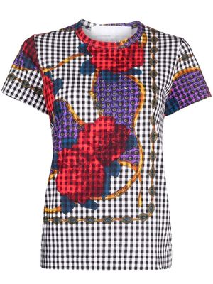 Comme des Garçons TAO abstract-pattern check T-shirt - Multicolour