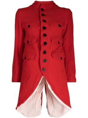 Comme des Garçons TAO asymmetric-hem wool coat - Red