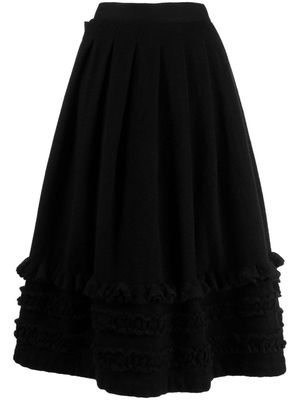 Comme des Garçons TAO asymmetric ruffled wool midi skirt - Black