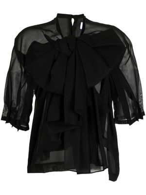 Comme des Garçons TAO bow-detail cotton blouse - Black
