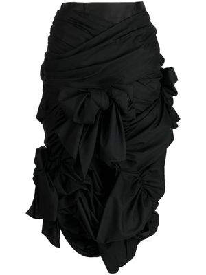 Comme des Garçons TAO bow-detail gathered ruched asymmetric skirt - Black