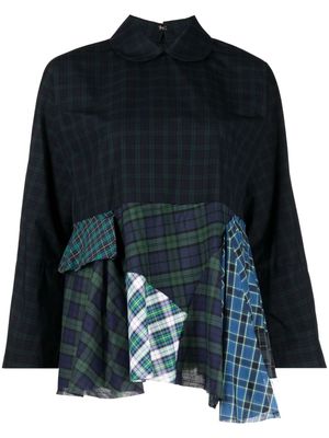 Comme des Garçons TAO checked panelled blouse - Green