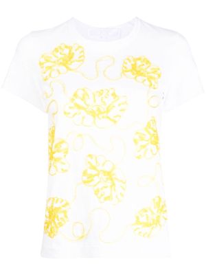 Comme des Garçons TAO floral-appliqué cotton T-shirt - White