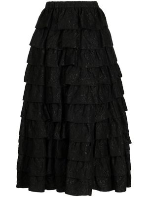Comme des Garçons TAO floral-embroidered layered skirt - Black