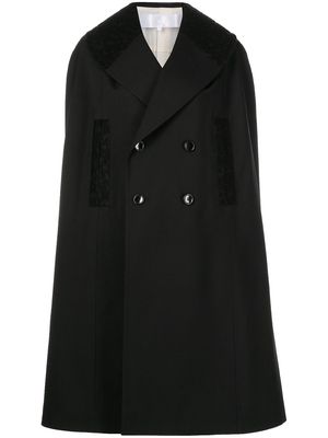 Comme des Garçons TAO floral-lace double-breasted coat - Black