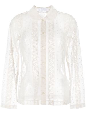 Comme des Garçons TAO floral-lace sheer shirt - White