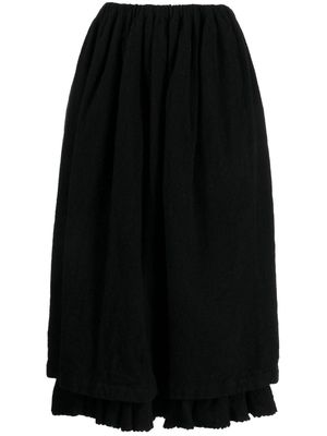 Comme des Garçons TAO layered wool midi skirt - Black