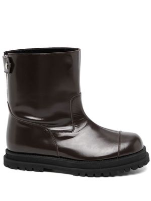 Comme des Garçons TAO leather ankle-length boots - Brown