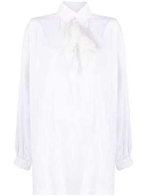 Comme des Garçons TAO perforated ruffle-detail poet blouse - White