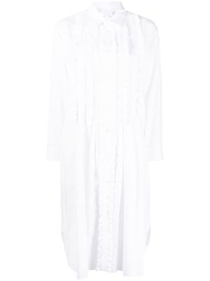 Comme des Garçons TAO pleat-ruffled detail shirt detail - White