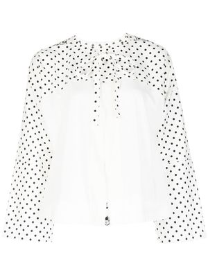 Comme des Garçons TAO polka dot-print round neck blouse - White