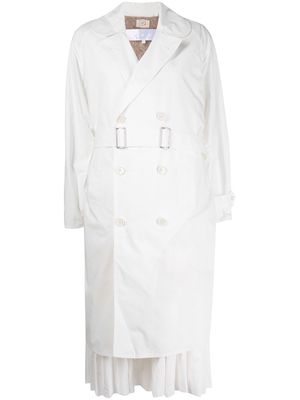 Comme des Garçons TAO reversible lace-detail trench coat - White