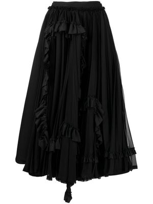 Comme des Garçons TAO ruched-detail flared skirt - Black