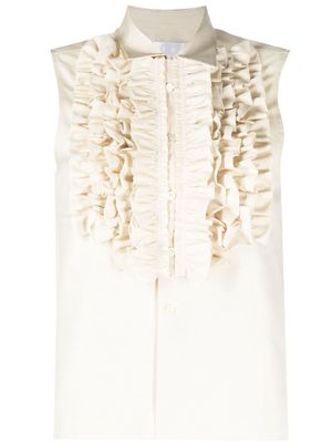 Comme des Garçons TAO ruffled sleeveless blouse - Neutrals