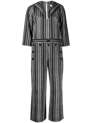 Comme des Garçons TAO striped cropped jumpsuit - Black