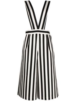 Comme des Garçons TAO striped cropped wide-leg pinafore trousers - Black